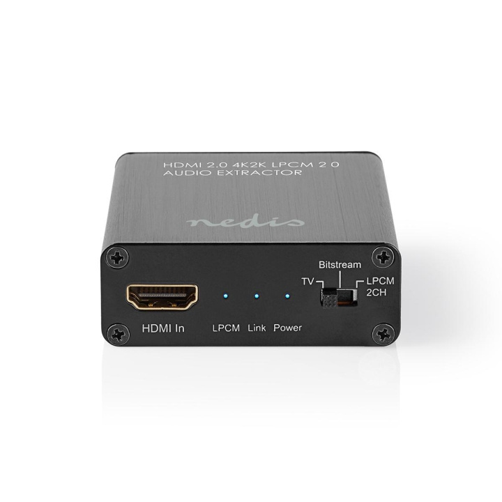 Nedis HDMI™ Extractor | HDMI™ Input | HDMI™ Output / TosLink Female / 1x 3.5 mm | Maximum resolution: 4K@60Hz | 18 Gbps | Metal | Anthracite | Gift Box in the group HOME ELECTRONICS / Cables & Adapters / HDMI / Adapters at TP E-commerce Nordic AB (C07831)