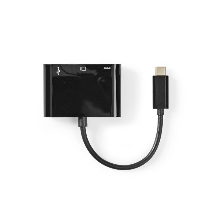 Nedis USB Adapter | USB 3.1 | USB-C™ Male | HDMI™ Output / USB-A Female / USB-C™ Female | 5 Gbps | 0.20 m | Round | Nickel Plated | PVC | Black | Tag in the group HOME ELECTRONICS / Cables & Adapters / HDMI / Adapters at TP E-commerce Nordic AB (C07873)