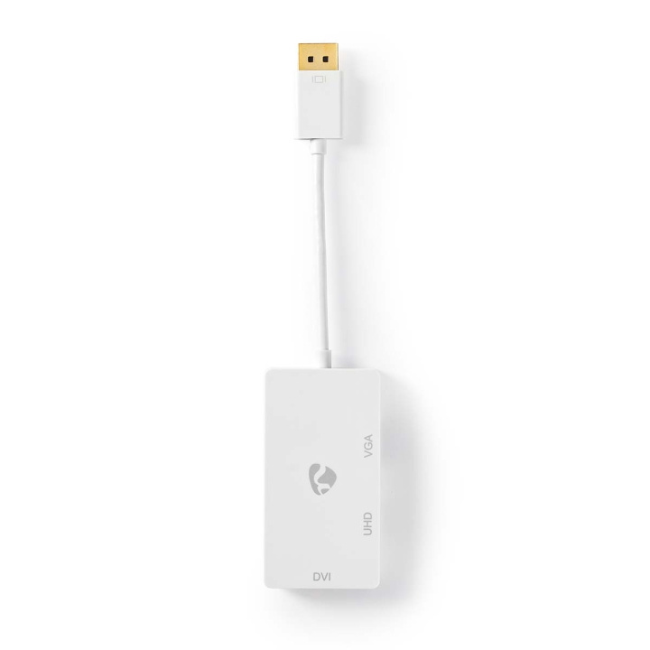 Nedis DisplayPort Adapter | DisplayPort Male | DVI-D 24+1-Pin Female / HDMI™ Female / VGA Female | 4K@60Hz | Gold Plated | Switchable | 0.20 m | Round | ABS | ABS | White | Box in the group HOME ELECTRONICS / Cables & Adapters / HDMI / Adapters at TP E-commerce Nordic AB (C07917)