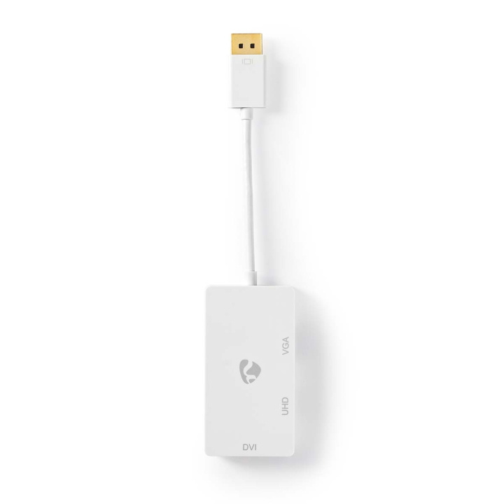 Nedis DisplayPort Adapter | DisplayPort Male | DVI-D 24+1-Pin Female / HDMI™ Output / VGA Female | 4K@60Hz | Gold Plated | Switchable | 0.20 m | Round | ABS | ABS | White | Box in the group HOME ELECTRONICS / Cables & Adapters / HDMI / Adapters at TP E-commerce Nordic AB (C07917)