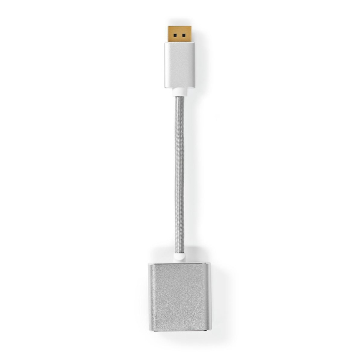 Nedis DisplayPort Cable | DisplayPort Male | DVI-D 24+1-Pin Female | 1080p | Gold Plated | 0.20 m | Round | Braided | Silver | Cover Window Box in the group COMPUTERS & PERIPHERALS / Computer cables / DisplayPort / Cables at TP E-commerce Nordic AB (C07965)