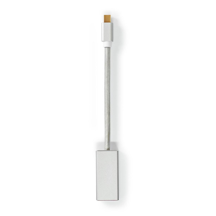 Nedis Mini DisplayPort Cable | DisplayPort 1.2 | Mini DisplayPort Male | DisplayPort Female | 21.6 Gbps | Gold Plated | 0.20 m | Round | Braided | Silver | Cover Window Box in the group COMPUTERS & PERIPHERALS / Computer cables / DisplayPort / Cables at TP E-commerce Nordic AB (C07966)