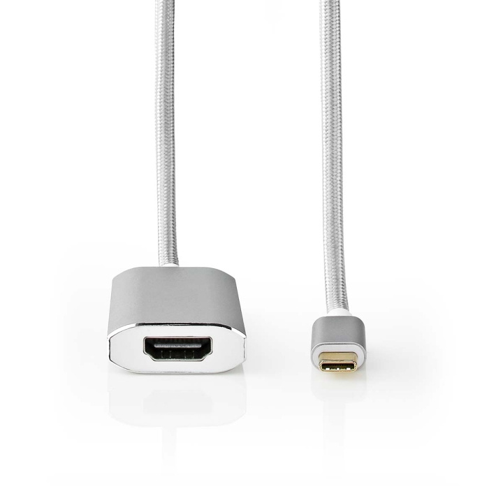 Nedis USB Adapter | USB 3.2 Gen 1 | USB-C™ Male | HDMI™ Female | Power delivery | 2.00 m | Round | Gold Plated | Braided / Nylon | Silver | Cover Window Box in the group HOME ELECTRONICS / Cables & Adapters / HDMI / Adapters at TP E-commerce Nordic AB (C07970)