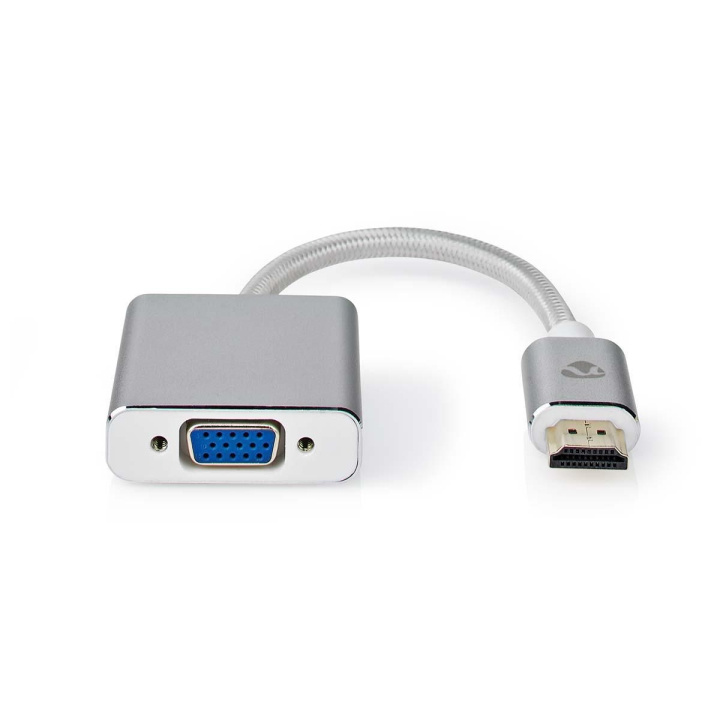 Nedis VGA Adapter | HDMI™ Connector | VGA Female | Gold Plated | Straight | Aluminium | Silver | Cover Window Box in the group COMPUTERS & PERIPHERALS / Computer cables / VGA / Adapters at TP E-commerce Nordic AB (C07986)