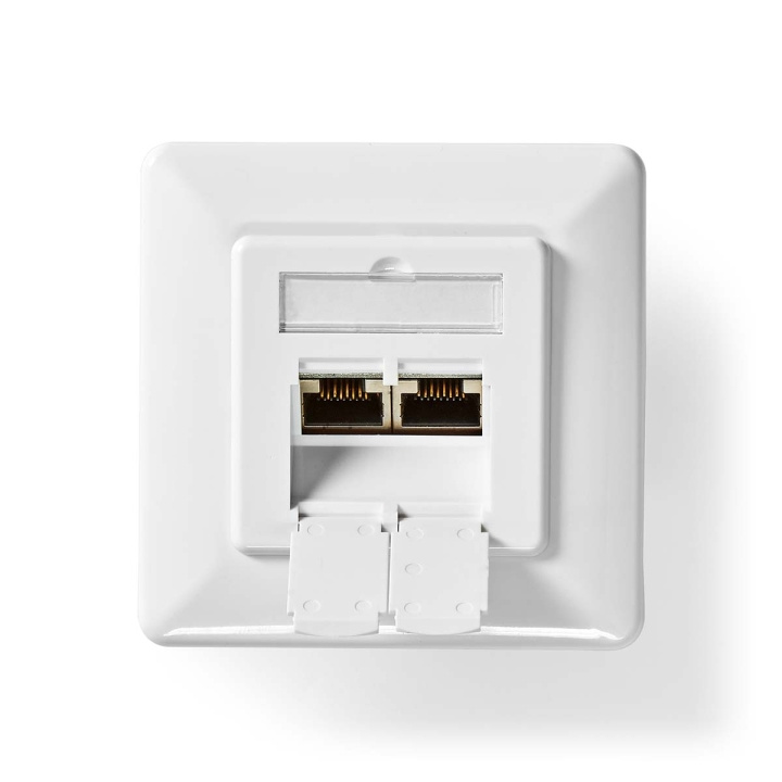 Nedis Network Wall Box | In-Wall | 2 port(s) | CAT6a | Straight | Female | Gold Plated | PVC | White | Box in the group COMPUTERS & PERIPHERALS / Computer cables / Network cables / Wall sockets at TP E-commerce Nordic AB (C08009)