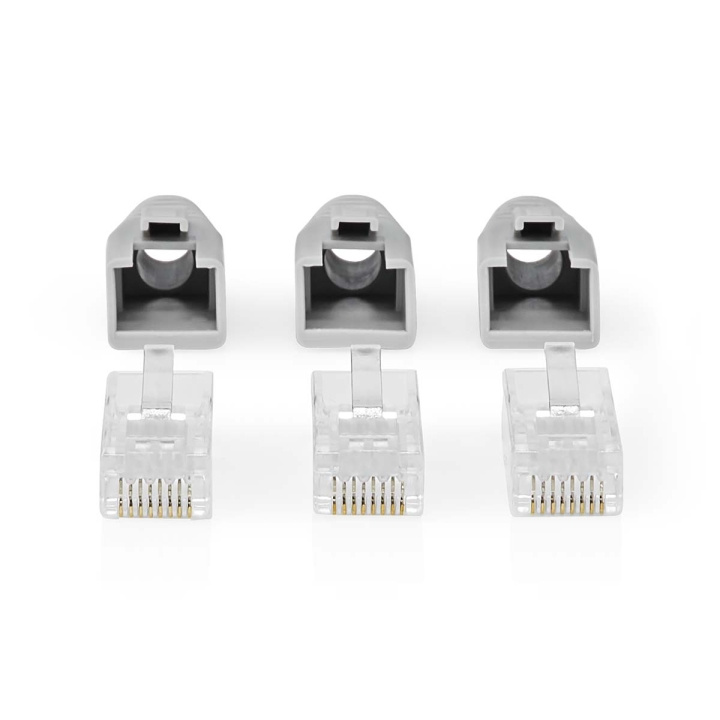 Nedis RJ45 Connector | RJ45 Pass Through | Solid/Stranded UTP CAT6 | Straight | Gold Plated | 10 pcs | PVC | Black / Grey / White | Box in the group COMPUTERS & PERIPHERALS / Computer cables / Network cables / Adapters & Conductor joints at TP E-commerce Nordic AB (C08037)