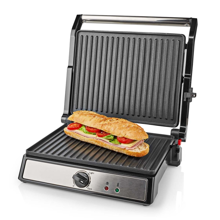 Nedis Contact Grill | 2000 W | 29 x 23 cm | Adjustable temperature control | Plastic / Stainless Steel in the group HOME, HOUSEHOLD & GARDEN / Household appliances / Toasters & Bread grills / Table grills & Raclette at TP E-commerce Nordic AB (C08170)