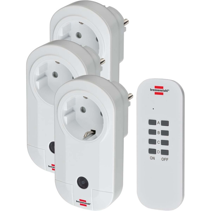 brennenstuhl Wireless Switch Set Indoor 3 x F (CEE 7/3) White in the group HOME, HOUSEHOLD & GARDEN / Electricity & Lighting / electrical installation / Wall sockets at TP E-commerce Nordic AB (C08233)