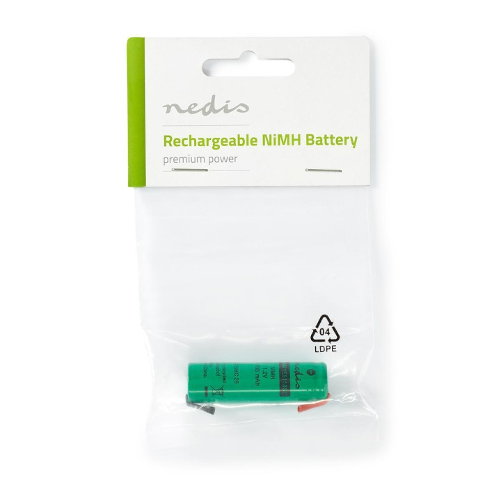 Nedis Rechargeable NiMH Battery | 1.2 V | 1100 mAh | Solder Tabs | 1-Polybag in the group HOME ELECTRONICS / Batteries & Chargers / Rechargable batteries / Other at TP E-commerce Nordic AB (C08243)