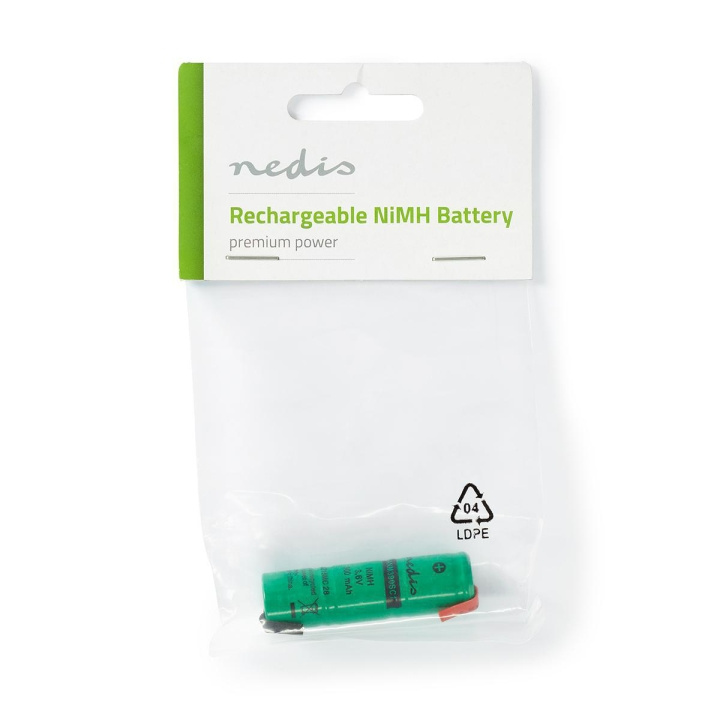 Nedis Rechargeable NiMH Battery | 3.6 V | 300 mAh | Solder Tabs | 1-Polybag in the group HOME ELECTRONICS / Batteries & Chargers / Rechargable batteries / Other at TP E-commerce Nordic AB (C08249)