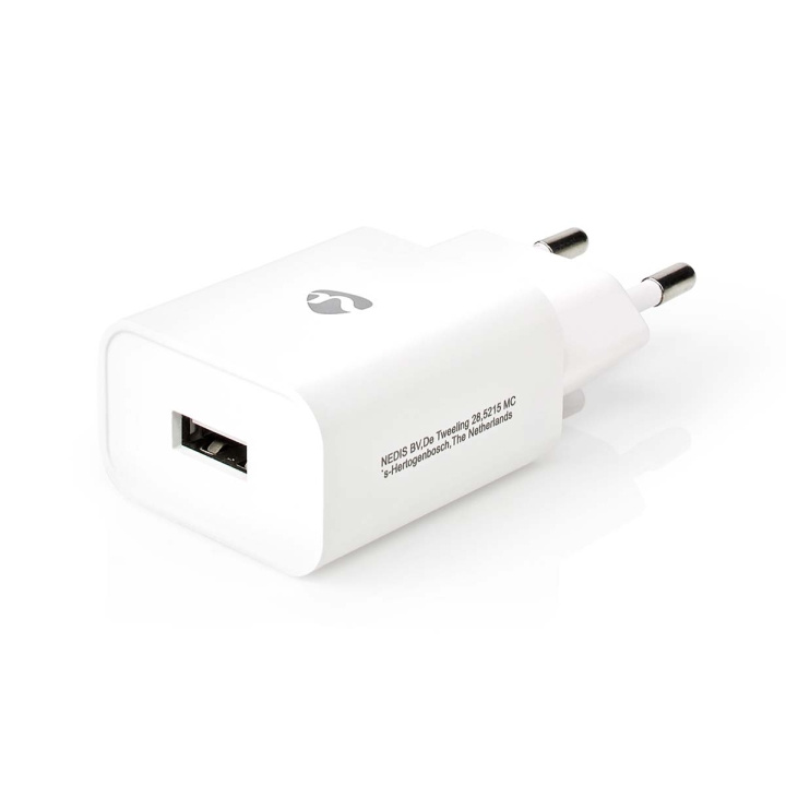 Nedis Wall Charger | Quick charge feature | 1x 2.4 A | Number of outputs: 1 | USB-A | No Cable Included | Single Voltage Output | White in the group SMARTPHONE & TABLETS / Chargers & Cables / Wall charger / Wall charger USB at TP E-commerce Nordic AB (C08261)