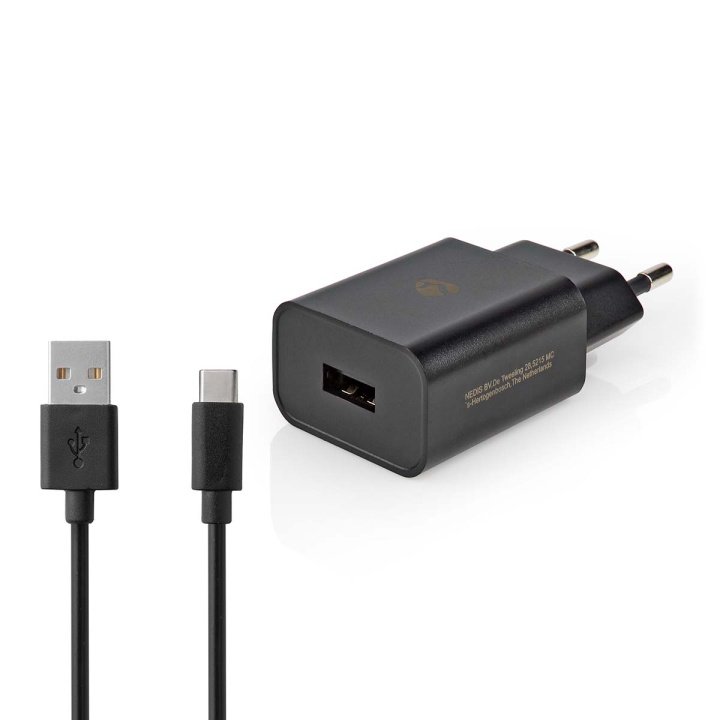 Nedis Wall Charger | Quick charge feature | 1x 2.4 A | Number of outputs: 1 | USB-A | USB Type-C™ (Loose) Cable | 1.00 m | Single Voltage Output in the group SMARTPHONE & TABLETS / Chargers & Cables / Wall charger / Wall charger USB-C at TP E-commerce Nordic AB (C08264)