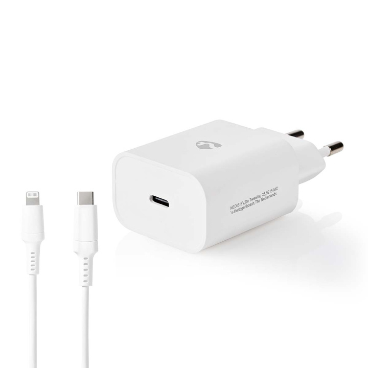 Nedis Wall Charger | Quick charge feature | 1.67 / 2.22 / 3.0 A | Number of outputs: 1 | USB-C™ | Lightning 8-Pin (Loose) Cable | 1.00 m | Automatic Voltage Selection in the group SMARTPHONE & TABLETS / Chargers & Cables / Wall charger / Wall charger Lightning at TP E-commerce Nordic AB (C08276)