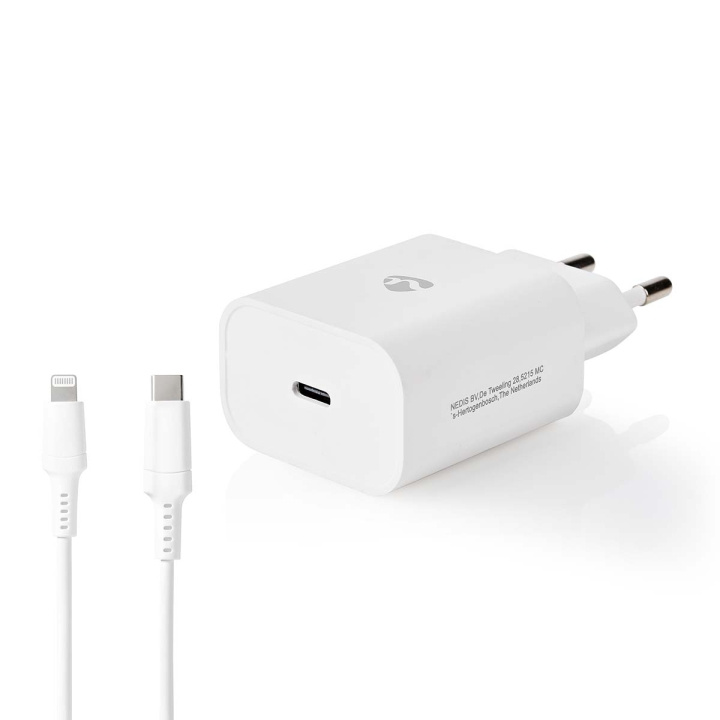 Nedis Wall Charger | PD3.0 20W | Quick charge feature | 1.67 / 2.22 / 3.0 A | Number of outputs: 1 | USB-C™ | Lightning 8-Pin (Loose) Cable | 1.00 m | Automatic Voltage Selection | White in the group SMARTPHONE & TABLETS / Chargers & Cables / Wall charger / Wall charger Lightning at TP E-commerce Nordic AB (C08276)