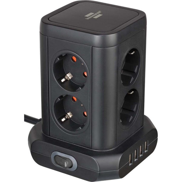 brennenstuhl 8-way socket tower in a 45° arrangement (4x USB, with 2 cables, two-pole switch) in the group HOME, HOUSEHOLD & GARDEN / Electricity & Lighting / Power strips at TP E-commerce Nordic AB (C08300)