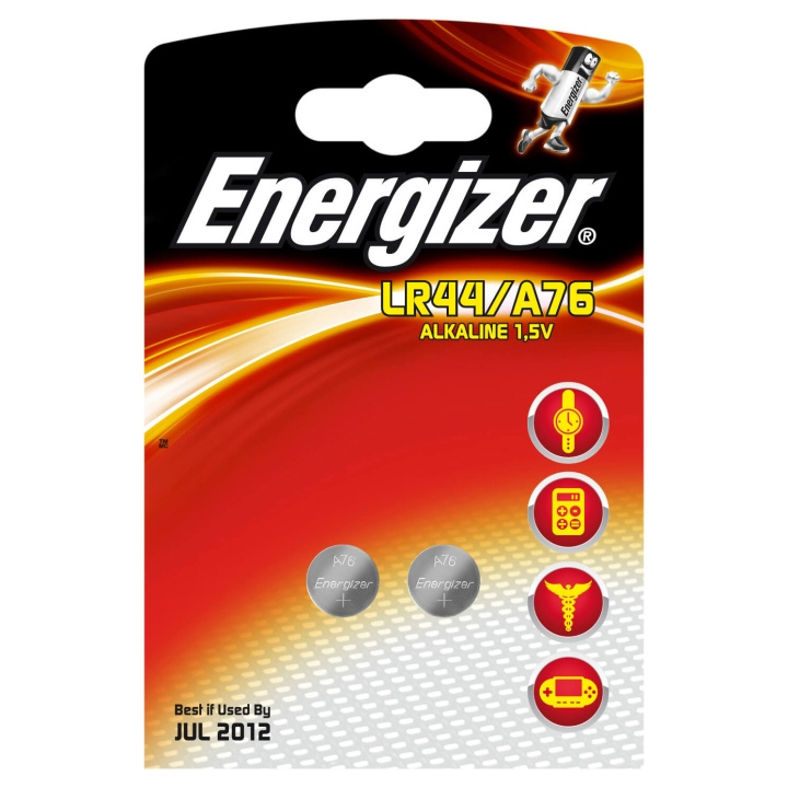Energizer Button Cell LR44, Alkaline, 1 ,5 V, 2 Piece, Silver in the group HOME ELECTRONICS / Batteries & Chargers / Batteries / Button cell at TP E-commerce Nordic AB (C08418)