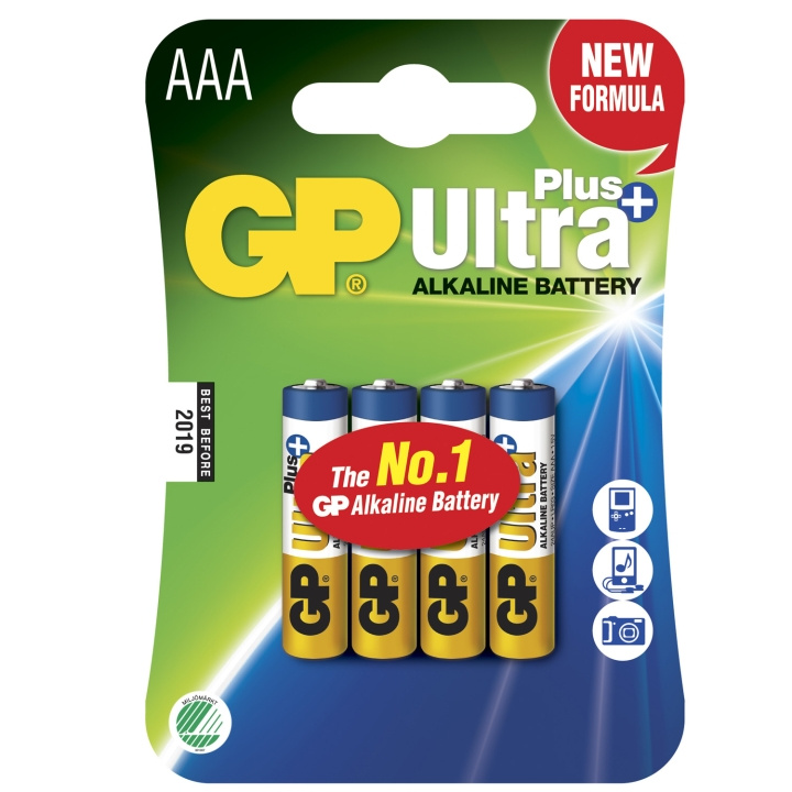 GP Ultra Plus Alkaline AAA 4-pack in the group HOME ELECTRONICS / Batteries & Chargers / Batteries / AAA at TP E-commerce Nordic AB (C08555)