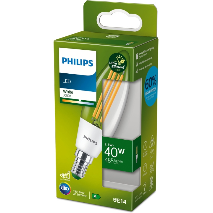 Philips LED E14 Kron 40W Klar 485lm Energiklass A in the group HOME ELECTRONICS / Lighting / LED lamps at TP E-commerce Nordic AB (C08602)