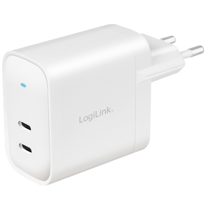 LogiLink USB-laddare 2 x USB-C PD 65W G in the group SMARTPHONE & TABLETS / Chargers & Cables / Wall charger / Wall charger USB-C at TP E-commerce Nordic AB (C08650)