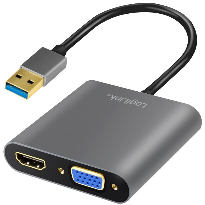 LogiLink USB-A 3.0 -> HDMI-Hona + VGA-H in the group HOME ELECTRONICS / Cables & Adapters / HDMI / Adapters at TP E-commerce Nordic AB (C08660)
