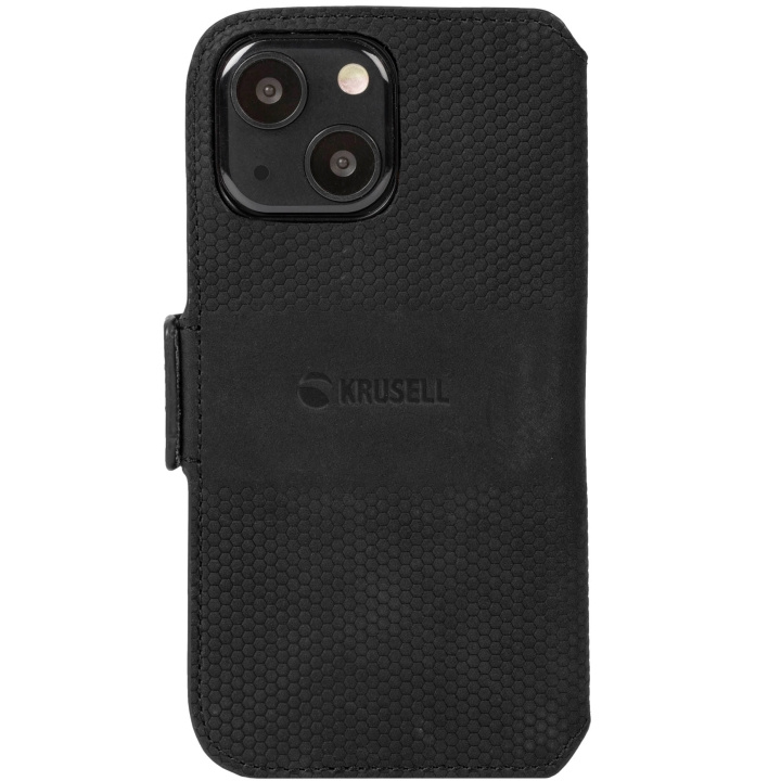Krusell Leather Phone Wallet iPhone 13 Mini Svart in the group SMARTPHONE & TABLETS / Phone cases / Apple / iPhone 13 Mini / Wallet Case at TP E-commerce Nordic AB (C08749)