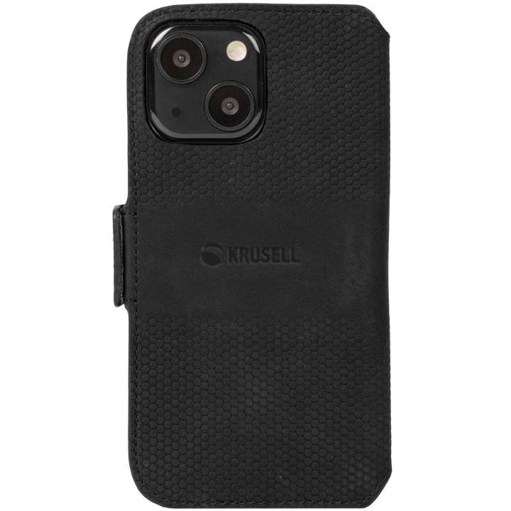 Krusell Leather Phone Wallet iPhone 13 Black in the group SMARTPHONE & TABLETS / Phone cases / Apple / iPhone 13 / Wallet Case at TP E-commerce Nordic AB (C08750)