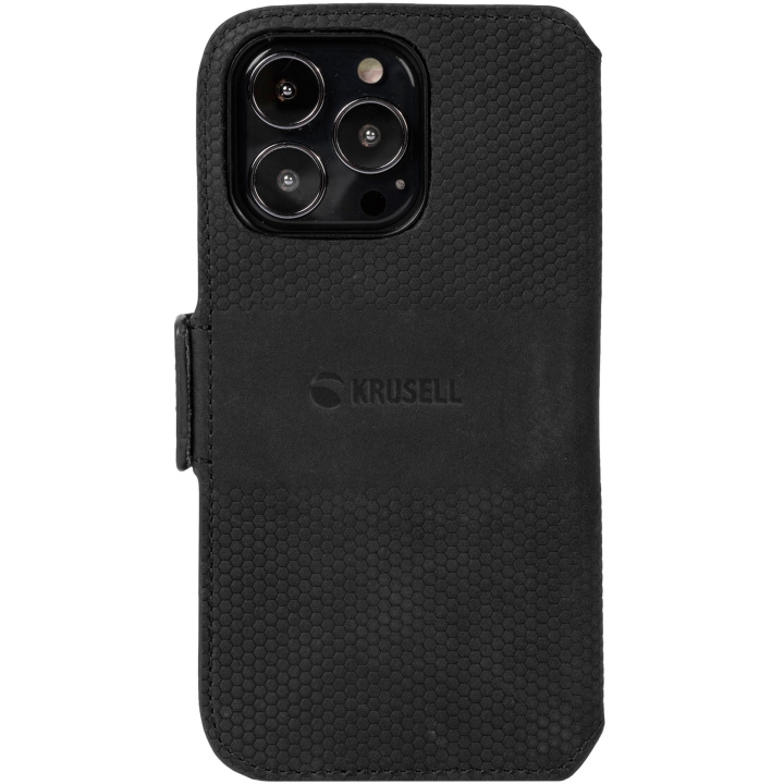 Krusell Leather Phone Wallet iPhone 13 Pro Max Black in the group SMARTPHONE & TABLETS / Phone cases / Apple / iPhone 13 Pro Max / Wallet Case at TP E-commerce Nordic AB (C08752)
