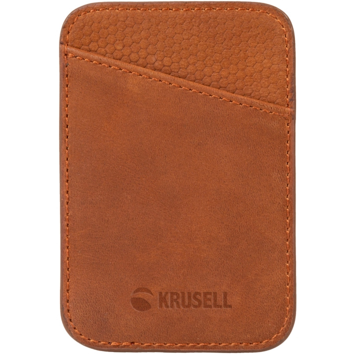 Krusell Magnetic Card Holder Cognac in the group SMARTPHONE & TABLETS / Phone cases / Apple / iPhone 13 Pro Max / Wallet Case at TP E-commerce Nordic AB (C08760)