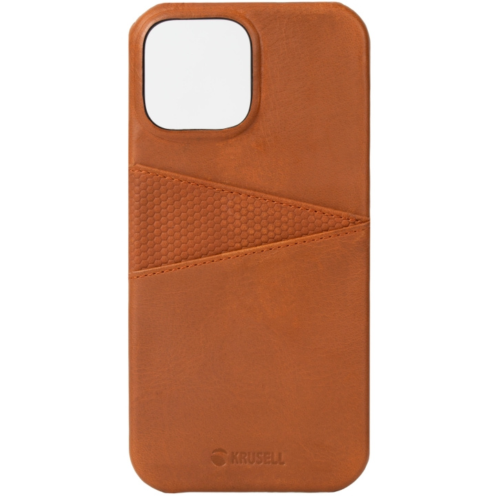Krusell Leather CardCover iPhone 13 Mini Cognac in the group SMARTPHONE & TABLETS / Phone cases / Apple / iPhone 13 Mini / Cases at TP E-commerce Nordic AB (C08792)