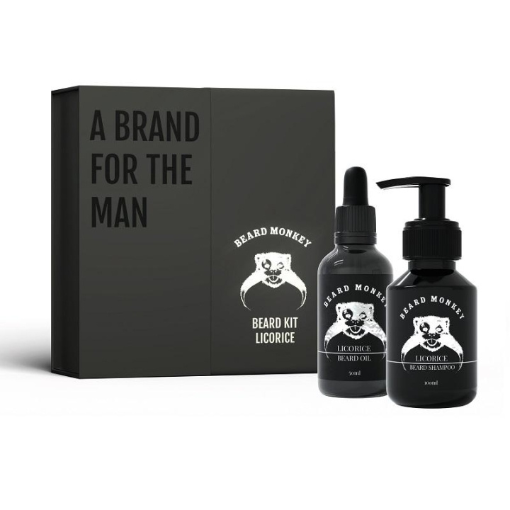 Giftset Beard Monkey Beard Kit Licorice 2021 in the group BEAUTY & HEALTH / Gift sets / Gift sets for him at TP E-commerce Nordic AB (C09336)