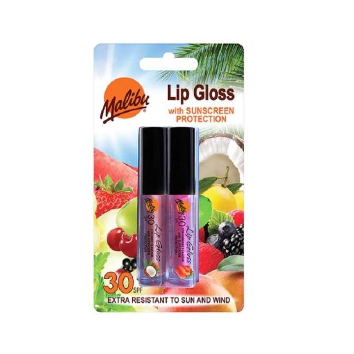 Malibu 2 pack Lip Gloss Coconut & Strawberry SPF30 in the group BEAUTY & HEALTH / Makeup / Lips / Lipp gloss at TP E-commerce Nordic AB (C10245)