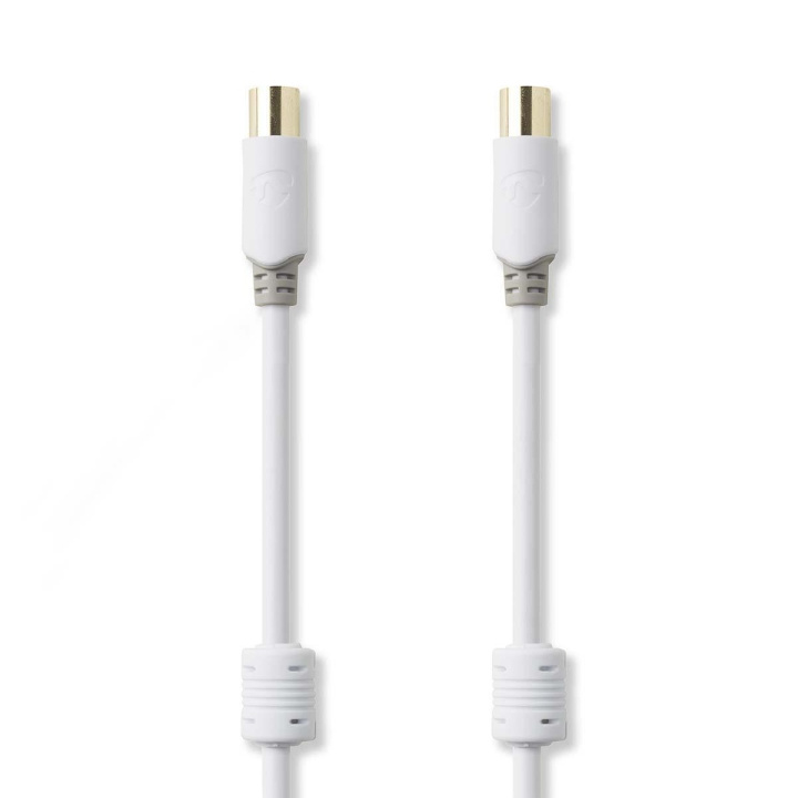 Coax Cable | IEC (Coax) Male | IEC (Coax) Female | Gold Plated | 75 Ohm | Double Shielded | 2.00 m | Round | PVC | White | Polybag in the group HOME ELECTRONICS / Cables & Adapters / Antenna cables & Accessories / Antenna cables at TP E-commerce Nordic AB (C11590)