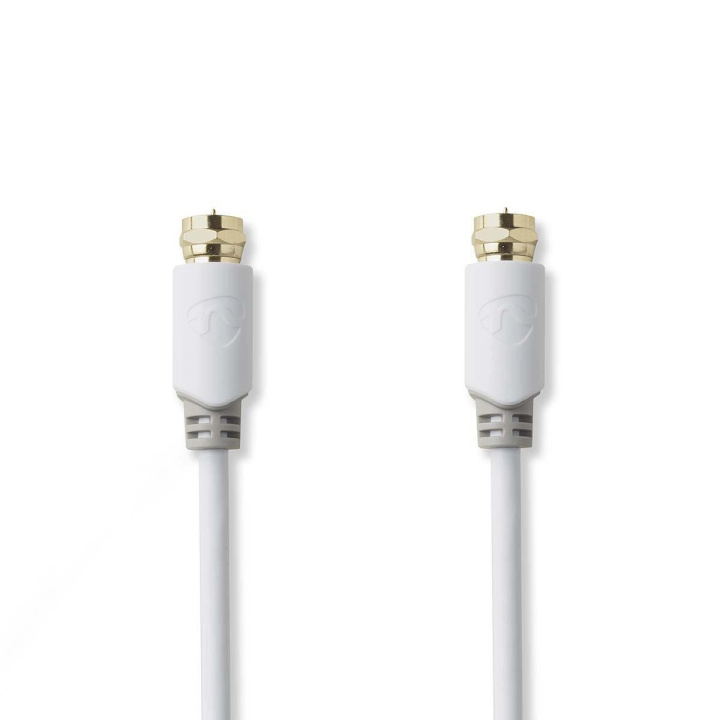 Nedis Satellite & Antenna Cable | F Male | F Male | Gold Plated | 75 Ohm | Single Shielded | 5.00 m | Round | PVC | White | Polybag in the group HOME ELECTRONICS / Cables & Adapters / Antenna cables & Accessories / Antenna cables at TP E-commerce Nordic AB (C11593)