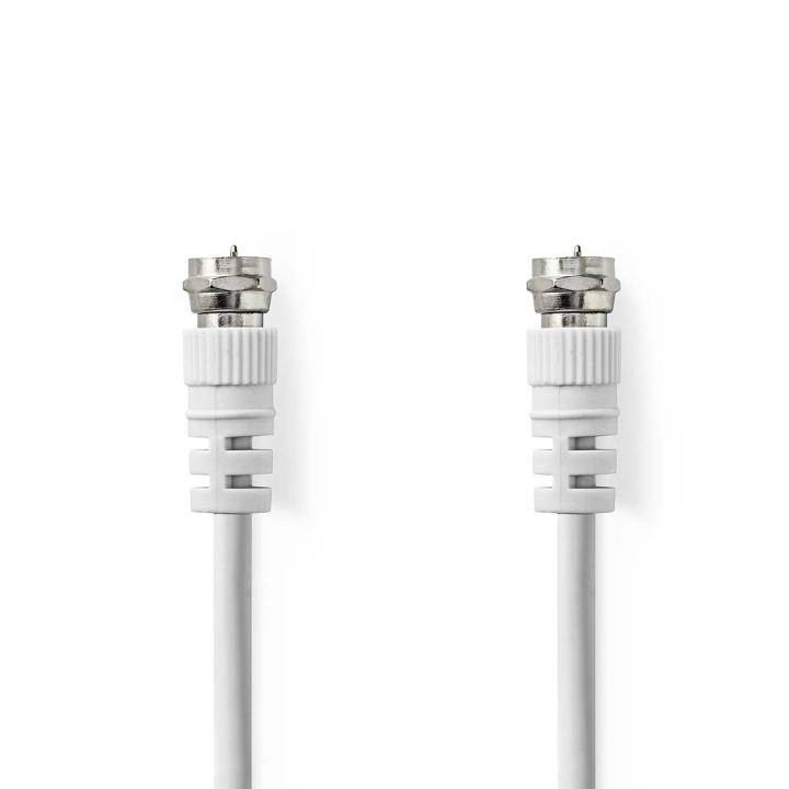 Nedis Satellite & Antenna Cable | F Male | F Male | Nickel Plated | 75 Ohm | Double Shielded | 10.0 m | Round | PVC | White | Polybag in the group HOME ELECTRONICS / Cables & Adapters / Antenna cables & Accessories / Antenna cables at TP E-commerce Nordic AB (C11598)