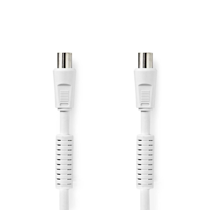 Coax Cable | IEC (Coax) Male | IEC (Coax) Female | Nickel Plated | 120 dB | 75 Ohm | Quad Shielded | 1.00 m | Round | PVC | White | Envelope in the group HOME ELECTRONICS / Cables & Adapters / Antenna cables & Accessories / Antenna cables at TP E-commerce Nordic AB (C11617)