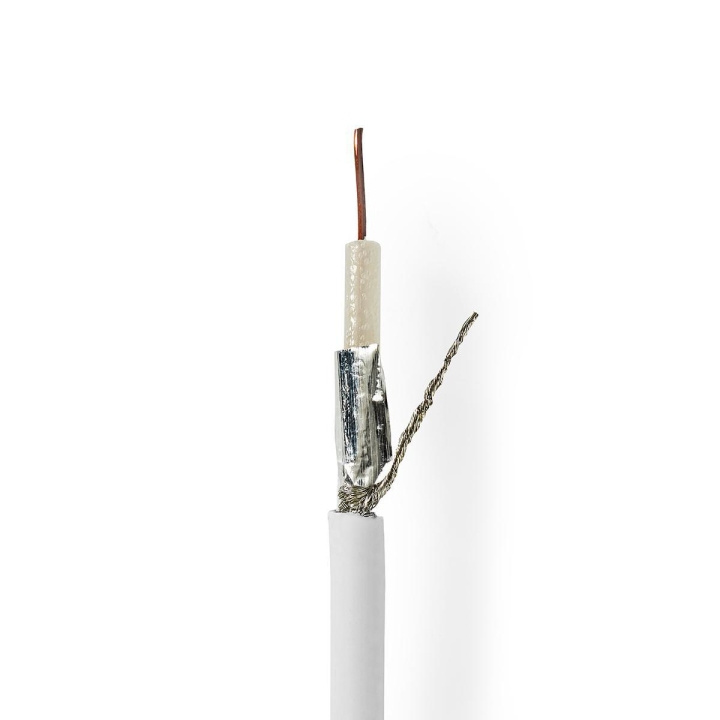 Nedis Coax Cable On Reel | RG6T | 75 Ohm | Double Shielded | ECA | 100.0 m | Coax | PVC | White | Reel in the group HOME ELECTRONICS / Cables & Adapters / Antenna cables & Accessories / Antenna cables at TP E-commerce Nordic AB (C11671)