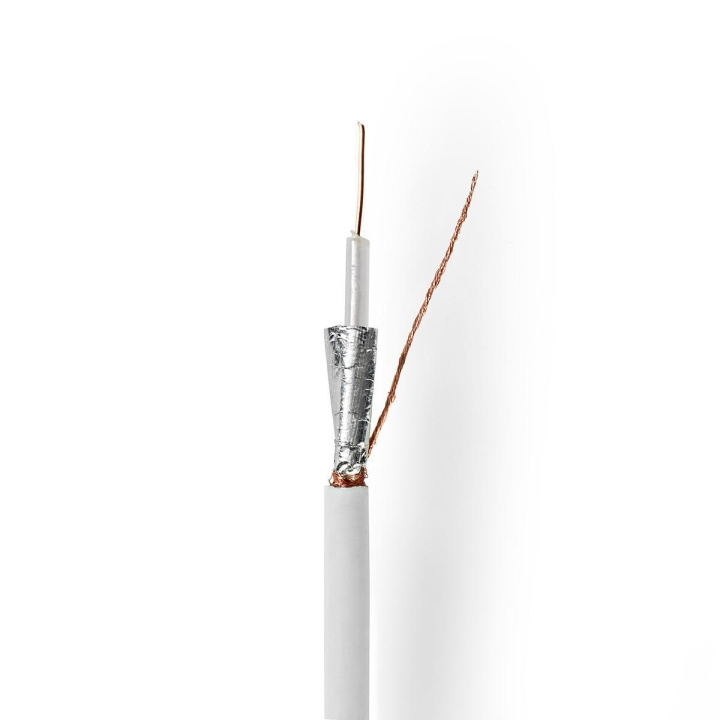 Nedis Coax Cable On Reel | RG59U | 75 Ohm | Double Shielded | ECA | 10.0 m | Coax | PVC | White | Reel in the group HOME ELECTRONICS / Cables & Adapters / Antenna cables & Accessories / Antenna cables at TP E-commerce Nordic AB (C11674)
