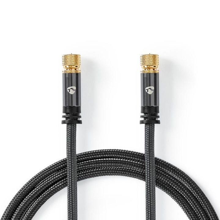 Nedis Satellite & Antenna Cable | F Male | F Male | Gold Plated | 75 Ohm | Quad Shielded | 5.00 m | Round | Cotton | Grey / Gun Metal Grey | Cover Window Box in the group HOME ELECTRONICS / Cables & Adapters / Antenna cables & Accessories / Antenna cables at TP E-commerce Nordic AB (C11692)
