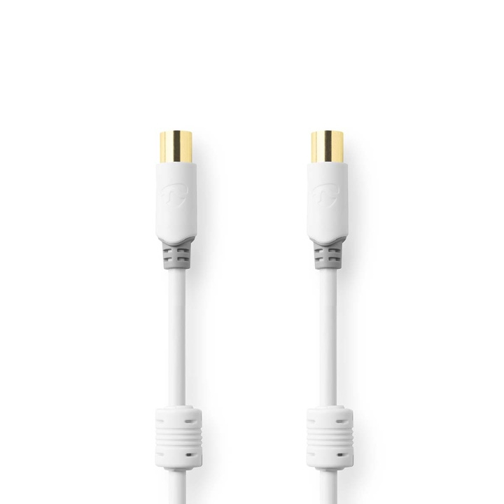 Nedis Coax Cable | IEC (Coax) Male | IEC (Coax) Female | Gold Plated | 100 dB | 75 Ohm | Double Shielded | 1.00 m | Round | PVC | White | Box in the group HOME ELECTRONICS / Cables & Adapters / Antenna cables & Accessories / Antenna cables at TP E-commerce Nordic AB (C11704)