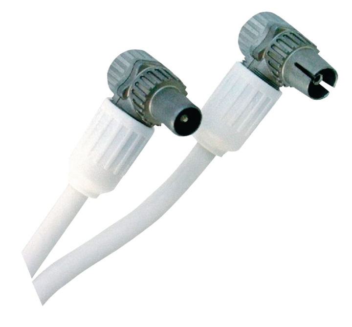 Hirschmann Coax Cable Coax Male - Coax Female Angled 5.00 m White in the group HOME ELECTRONICS / Cables & Adapters / Antenna cables & Accessories / Antenna cables at TP E-commerce Nordic AB (C11713)
