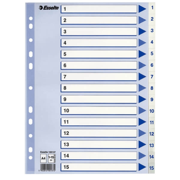 ESSELTE Register Non-Stop A4/1-15 Vit in the group HOME, HOUSEHOLD & GARDEN / Office material / Other at TP E-commerce Nordic AB (C11989)