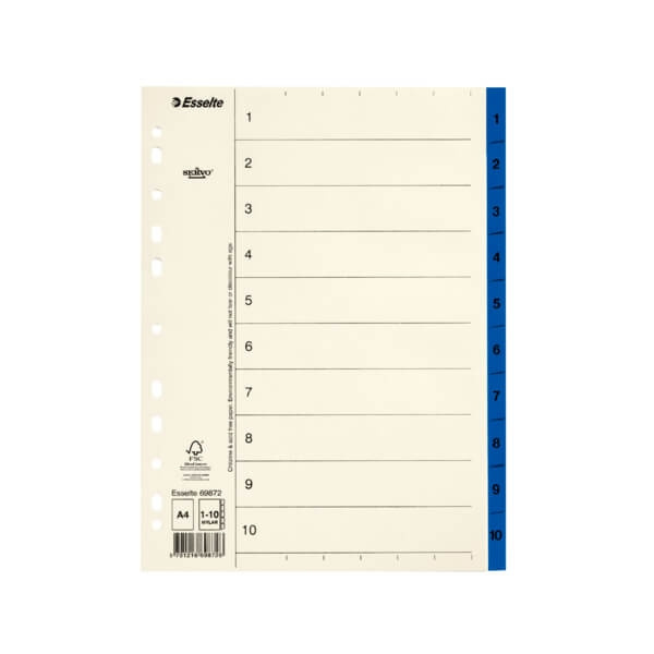 ESSELTE ESSELTE Register Servo A4/1-10 Blue in the group HOME, HOUSEHOLD & GARDEN / Office material / Other at TP E-commerce Nordic AB (C12008)