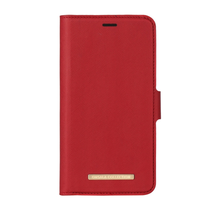 ONSALA Mobile Wallet Saffiano Red iPhoneX/Xs in the group SMARTPHONE & TABLETS / Phone cases / Apple / iPhone X/XS / Wallet Case at TP E-commerce Nordic AB (C12151)