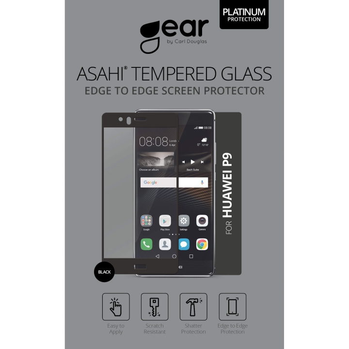 Gear Härdat Glas 3D Full Cover Svart Huawei P9 in the group SMARTPHONE & TABLETS / Phone cases / Huawei/Honor at TP E-commerce Nordic AB (C12368)