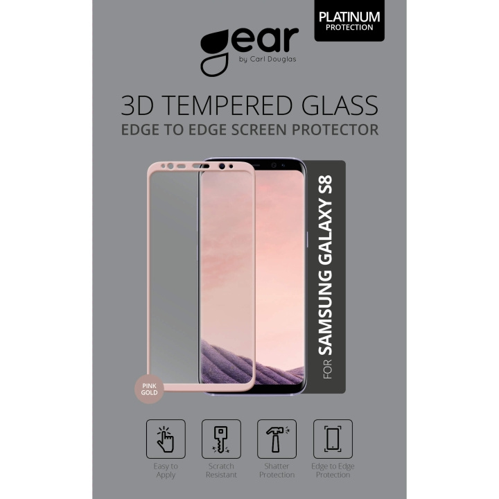Gear Härdat Glas 3D Full Cover Rosegold Samsung S8 in the group SMARTPHONE & TABLETS / Phone cases / Samsung at TP E-commerce Nordic AB (C12389)
