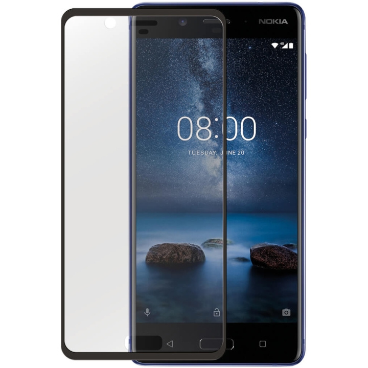 GEAR Glass Prot. 3D Nokia 8 Edge to Edge Transparent in the group SMARTPHONE & TABLETS / Phone cases / Nokia/Microsoft at TP E-commerce Nordic AB (C12397)