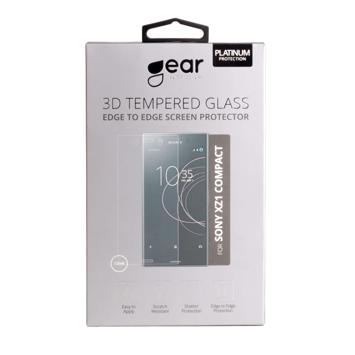 GEAR Glass Prot. 3D Sony Xperia XZ1 Compact Edge to Edge Tranparent in the group SMARTPHONE & TABLETS / Phone cases / Sony at TP E-commerce Nordic AB (C12400)