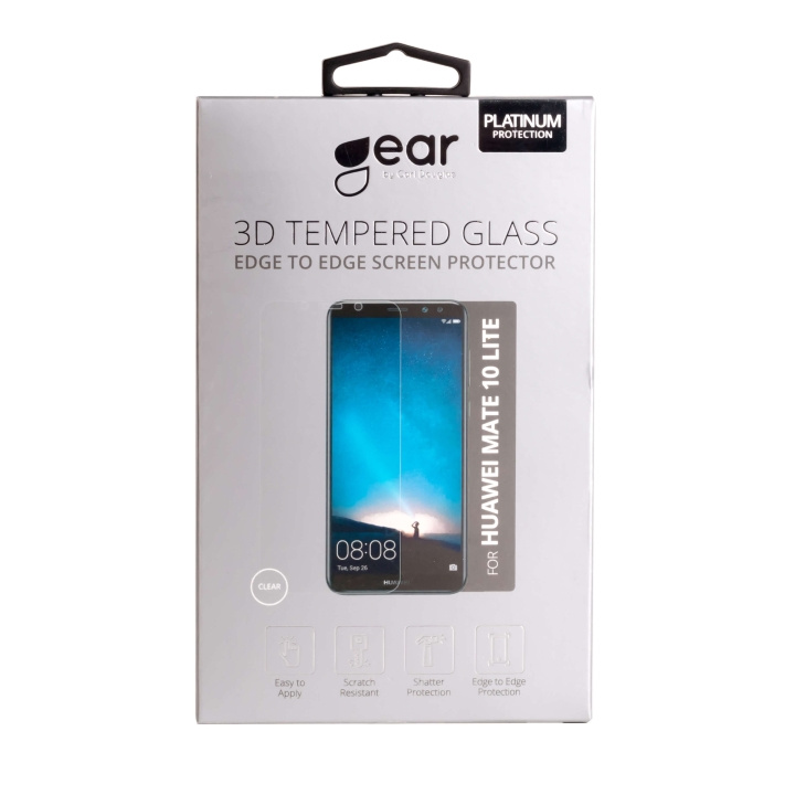 Gear Glass Prot. 3D Huawei Mate 10 Lite Edge to Edge Transparent in the group SMARTPHONE & TABLETS / Phone cases / Huawei/Honor at TP E-commerce Nordic AB (C12402)