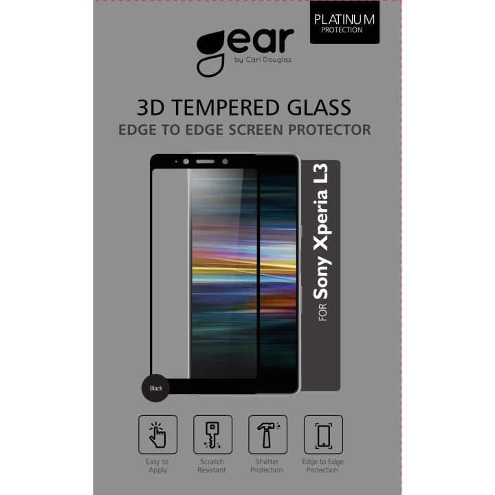Gear Glass Prot. 3D Full Cover Black Sony L3 in the group SMARTPHONE & TABLETS / Phone cases / Sony at TP E-commerce Nordic AB (C12413)