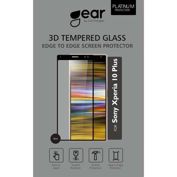 Gear Glass Prot. 3D Full Cover Black Sony Xperia 10 Plus in the group SMARTPHONE & TABLETS / Phone cases / Sony at TP E-commerce Nordic AB (C12414)